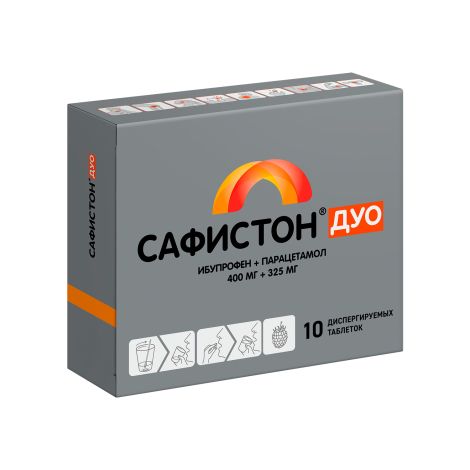 Сафистон Дуо таб.дисперг. 400мг+325мг №10 №2