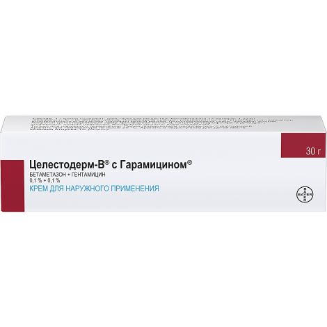 Целестодерм-В с гарамицином крем 30г №3