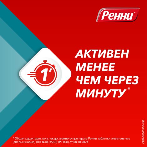 Ренни мята таблетки жевательные 80мг/680мг №12 №4