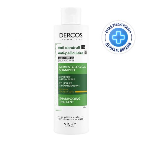 Виши Деркос шампунь против перхоти для сух.кожи головы 200мл M03629