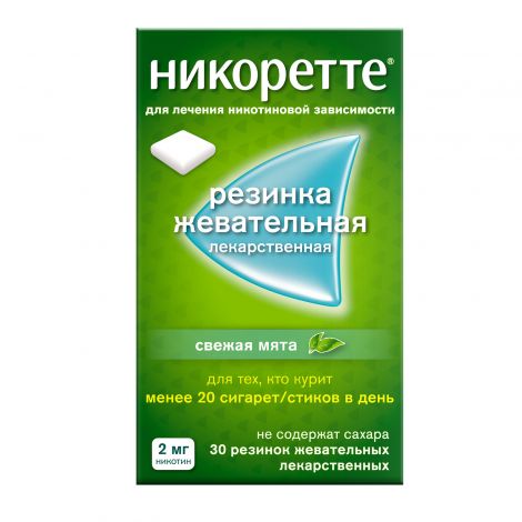 Никоретте свежая мята резинка жев. 2мг №30