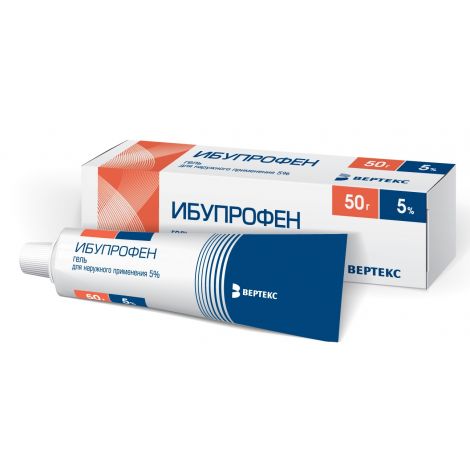 Ибупрофен-Вертекс гель 5% 50г