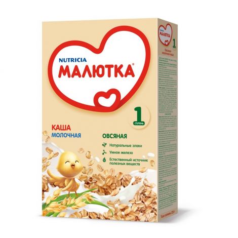 Малютка каша молочная овсяная 250г