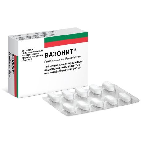 Вазонит таблетки ретард 600мг №20 №4