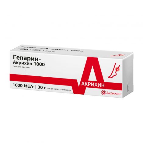 Гепарин-Акрихин гель 1000ЕД 30г №3