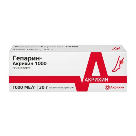 Гепарин-Акрихин гель 1000ЕД 30г