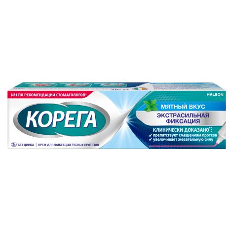 Корега крем для фиксации зубн.протезов экстра сильный мята 40мл №2