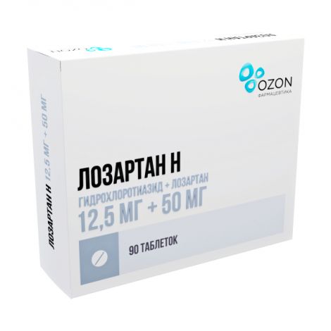 Лозартан Н таб.п/о плен. 12,5мг+50мг №90