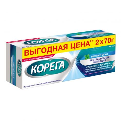 Корега крем для фиксации зубных протезов Экстра Сильный Мятный 70,0 N2 №2