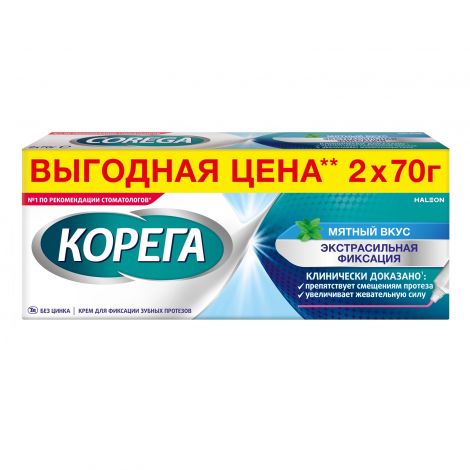 Корега крем для фиксации зубных протезов Экстра Сильный Мятный 70,0 N2