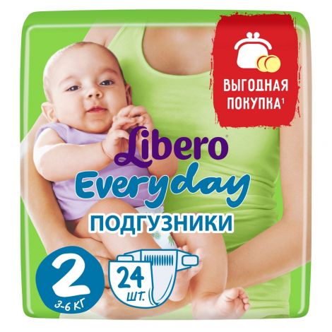 Либеро подгузники Эвридей мини 3-6кг №24