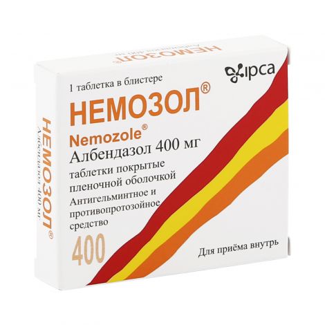 Немозол таб.п/о плен. 400мг №1 №2