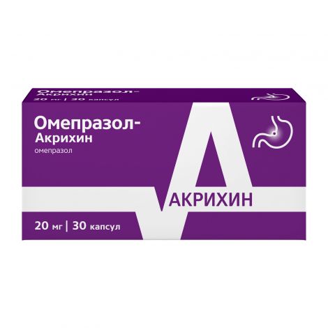 Омепразол-Акрихин капс.киш.раст. 20мг №30
