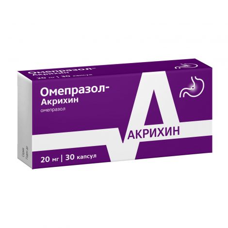 Омепразол-Акрихин капс.киш.раст. 20мг №30 №3