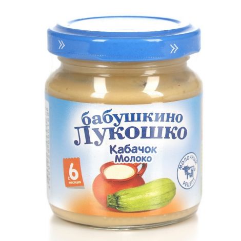 Бабушкино Лукошко пюре кабачок/молоко 100г