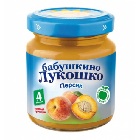 Бабушкино Лукошко пюре персик от 4мес. 100г