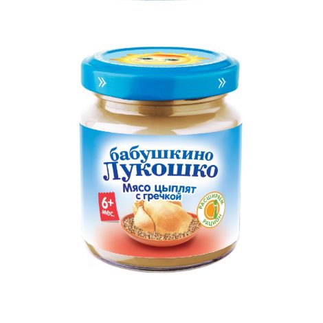 Бабушкино Лукошко пюре цыпленок/гречка от 6мес. 100г