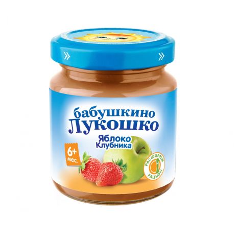 Бабушкино Лукошко пюре яблоко/клубника 100г