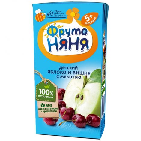 ФрутоНяня нектар яблоко/вишня с мякотью от 5мес. 500мл