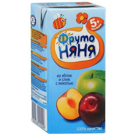 ФрутоНяня нектар яблоко/слива с мякотью 200мл