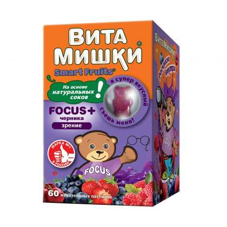 Витамишки Фокус+черника паст жев №60