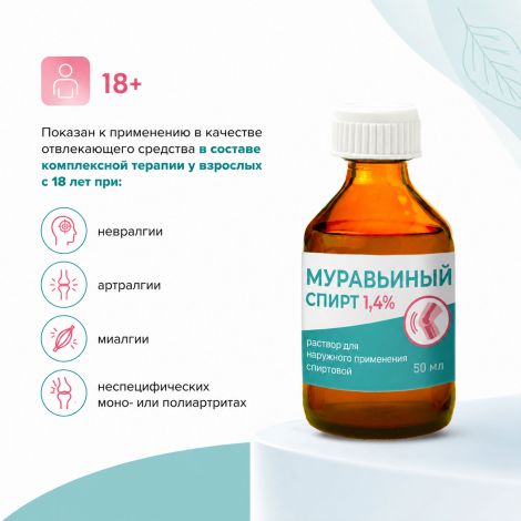 Муравьиный спирт раствор для наружного применения 50мл №2