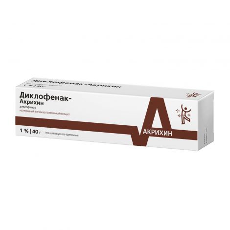 Диклофенак-Акрихин гель 1% 40г №3