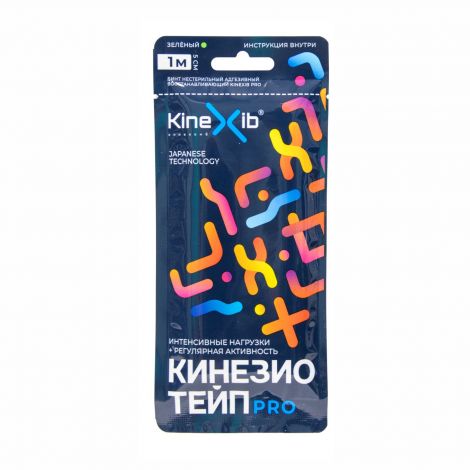 Бинт Кинезио-Тейп kinexib pro с усил фикс зеленый 1мх5см №2