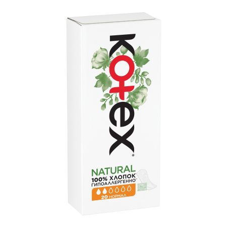 Котекс Нэчурал прокладки женские гигиенические ежед. нормал №20