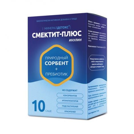 Минералдетокс Смектит-Плюс инулин пор. д/взрослых и детей от 3х лет саше №10 БАД