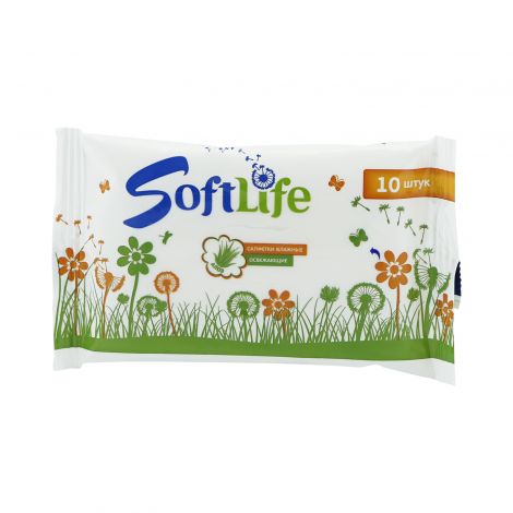 СофтЛайф салфетки влажные Зеттек алоэ вера №10