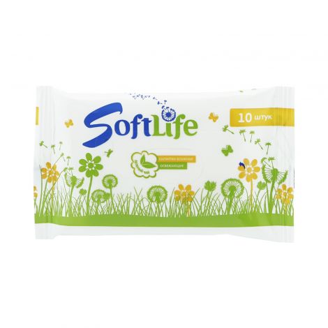 СофтЛайф салфетки влажные Зеттек зеленый чай №10