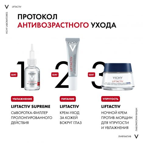 Виши ЛифтАктив Супрем крем для лица ночной против морщин 50мл M2912600 №5