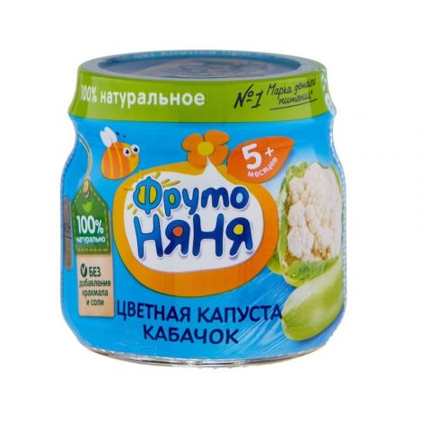 ФрутоНяня пюре цветная капуста/кабачки 80г