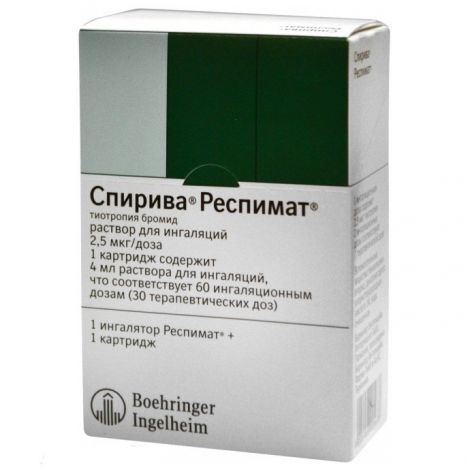 Спирива Респимат р-р для ингал. картридж+ингалятор 2,5 мкг/доза 4мл 60доз