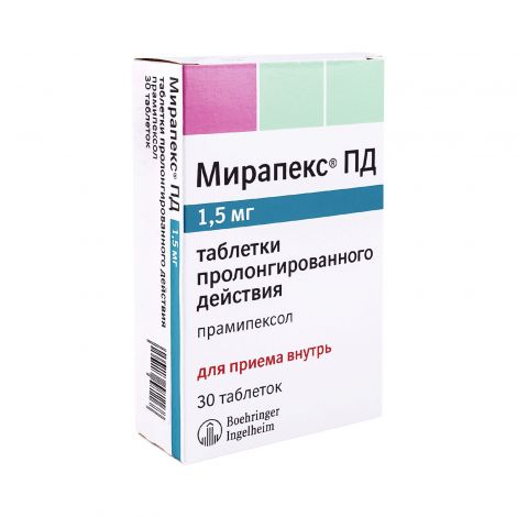 Мирапекс ПД таб.прол.д-ия 1,5мг №30 №2