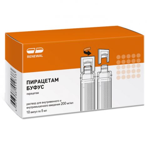 Пирацетам Реневал буфус р-р д/в/в и в/м введ. 20% 5мл №10