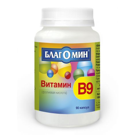 Благомин Витамин B9 (фолиевая кислота) капс. 500мкг №90