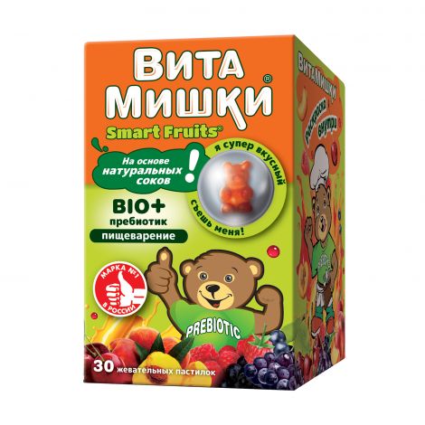 ВитаМишки Био+ пребиотик паст.жев. 2,5г №30