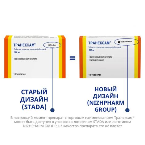 Транексам таблетки покрытые пленочной оболочкой 500мг №10 №4