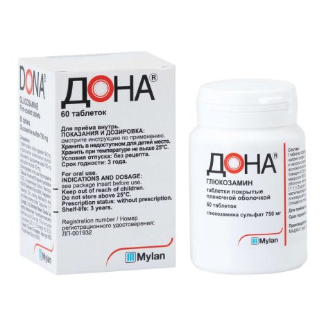 Дона таб.п/о плен. 750мг №60 №2