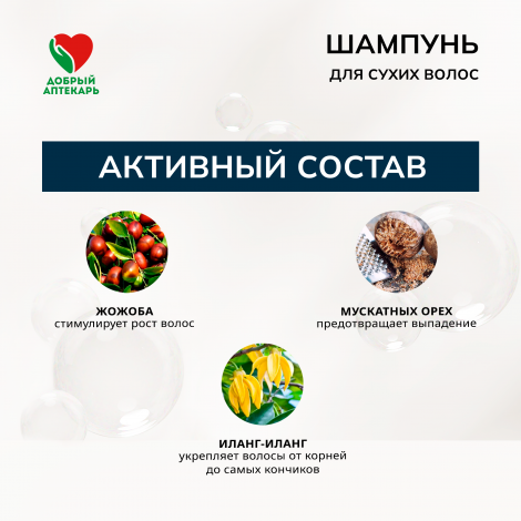 Добрый аптекарь шампунь для сухих волос 250мл №2