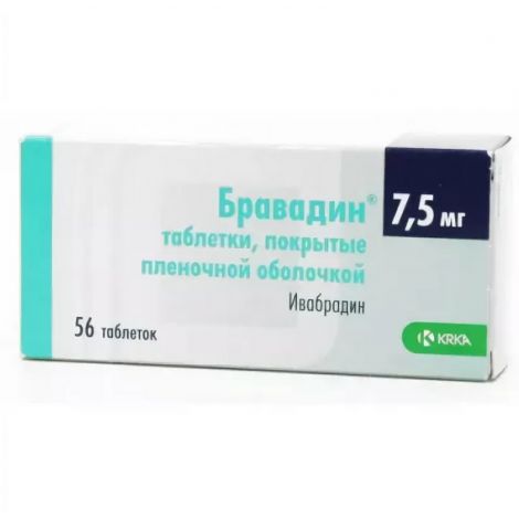 Бравадин таб.п/о плен. 7,5мг №56