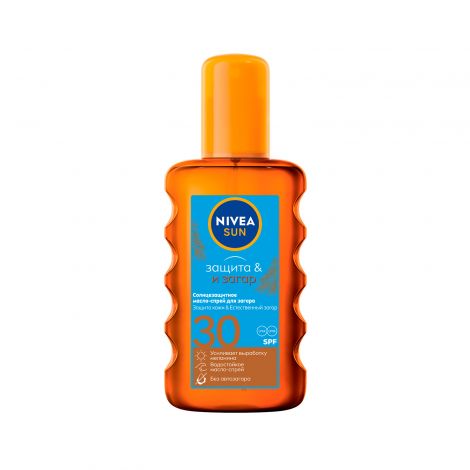 Нивея Сан масло-спрей для загара Защита и Загар SPF30 200мл 86038