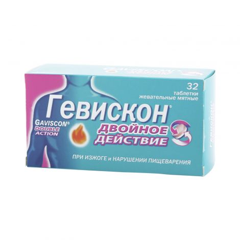 Гевискон Двойное Действие мята таб.жев. №32 №2