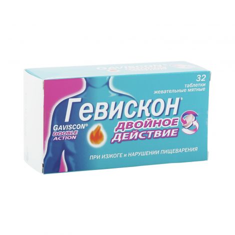 Гевискон Двойное Действие мята таб.жев. №32