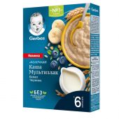 Гербер каша молочная мультизлак. черника/банан 180г