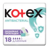 Котекс прокладки ежедневные Антибактериал длинные №18