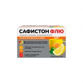сафистон флю 0,5+0,025+0,2 n10 пакет пор д/р-ра д/приема внутрь со вкусом лимона и меда №3