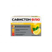 сафистон флю 0,5+0,025+0,2 n10 пакет пор д/р-ра д/приема внутрь со вкусом лимона №3